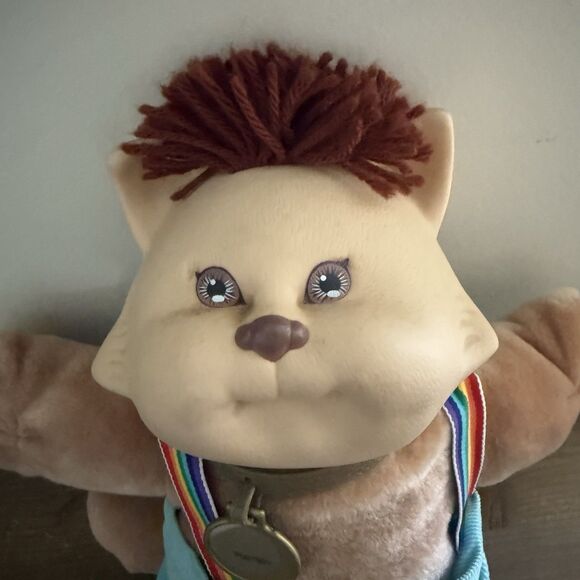 Vintage 1983 Cabbage Patch Kids Koosas Kitty Cat Lion Doll Brown Hair rainbow - Picture 4 of 7